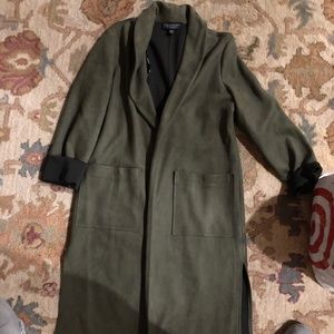 Faux suede car coat
